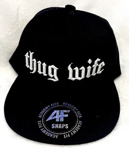 Thug Life Thug Wife Black Adjustable Snapback Cap Hat - Picture 1 of 4