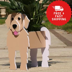 Golden Retriever Dog Planter Pot Flower Pots for Outdoor & Indoor Garden Decor - Picture 1 of 10