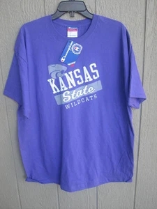 NEW PURPLE KSU KANSAS STATE WILDCATS SHORT SLEEVE SHIRT LARGE L CHAMPION - Picture 1 of 3