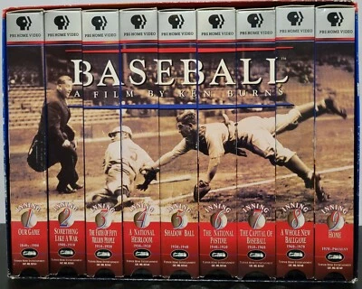 Baseball: A Film by Ken Burns - Nine Inning Boxed Set (VHS, 1994, 9-Tape Set) - Image 1 of 4