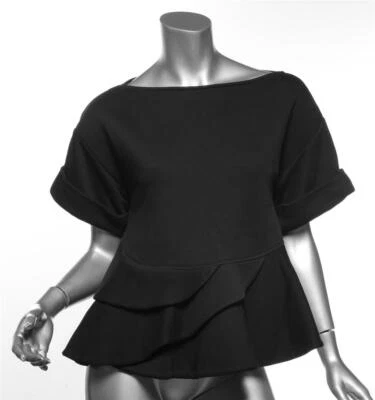 GIVENCHY Sudadera de Algodón Negra Top Capas Inferior Blusa Manga Corta US6 FR38 Foto 1 de 4