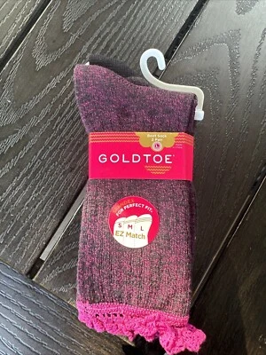Pack de 2 calcetines bota rosa y negro EZ Match para niñas talla grande 2-10,5 DORADOS PUNTERA Foto 1 de 4