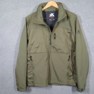 Zeroxposur Mens Medium Jacket Black Label Green Fleece Lined Hidden Hoodie EUC - Picture 1 of 12
