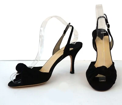 ALEXANDRA NEEL 38.5 Negro Gamuza Nudo Correa Tacones Cordones 8 Foto 1 de 4