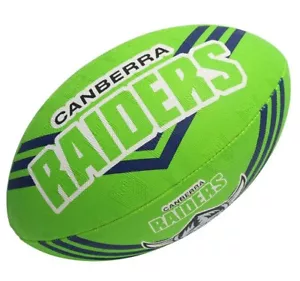 42502 CANBERRA RAIDERS NRL LOGO FULL SIZE 5 LARGE FOOTBALL FOOT BALL FOOTY - Bild 1 von 1