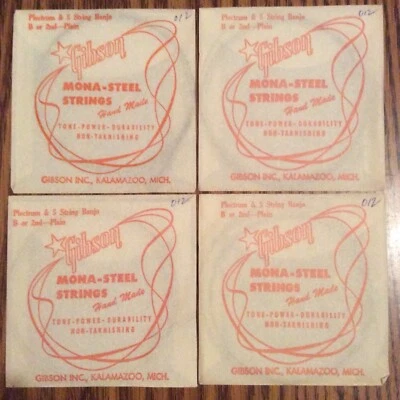Vintage NOS Gibson 5-string Banjo B Strings Lot Of 4 - Image 1 of 4