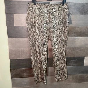 Dana Buchman Women's Cotton Snakeskin Print Pants Ankle Crop Size 12 NWT - Picture 1 of 7
