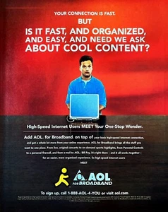 AOL Vintage Magazine Print Advertisement America Online Broadband Internet ISP - Picture 1 of 1