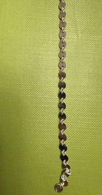 Серебро 4 мм простой плоский блестками диск цепочка 5 футов - Изображение 1 из 4