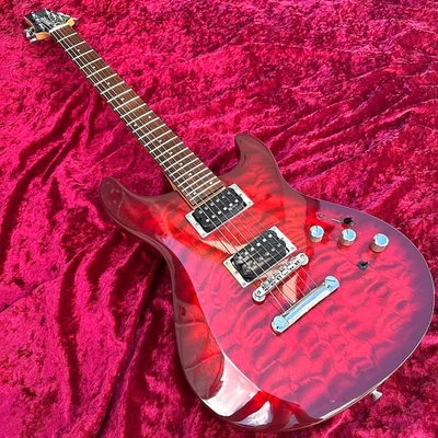 Guitarra FERNANDES APG-65S Sustainer roja acolchada superior vintage rara 1996 MIJ Japón Foto 1 de 4