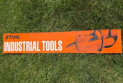 Vintage 45” Stihl Industrial Tools Chainsaw Metal Display Sign oil gas - Image 1 of 4