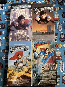 SUPERMAN I, II, III & IV (VHS - 1978, 1980, 1983 & 1987) - CHRISTOPHER REEVE - Picture 1 of 7