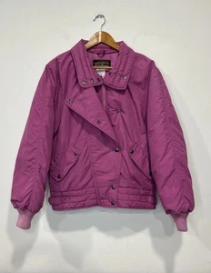 Vintage Eddie Bauer Goose Down Ski Bomber Jacket Fuchsia Women’s Size M USA - Picture 1 of 20