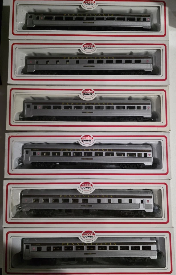 Model Power HO Scale Pennsylvania (Set Of 6) Passenger Cars, Diner Cars, etc. - Image 1 of 4