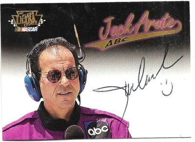 Jack Arute signed 1997 FLEER UPDATE #38 card auto NASCAR SPORTSCASTER - 2 - Image 1 of 2