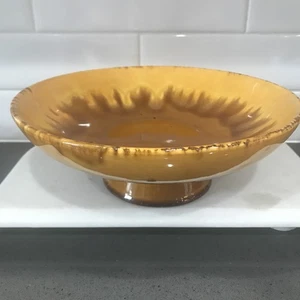 Vintage Royal Haeger Pedestal Bowl Drip Glaze Pottery - Picture 1 of 7