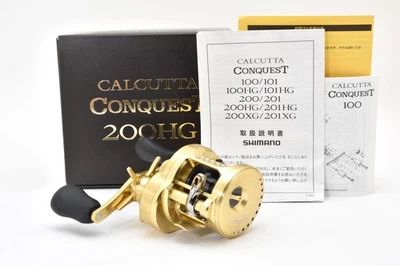 Shimano 21 Calcutta Conquest 200HG Destro Baitcasting Mulinello Near Mint #2689 - Immagine 1 di 4