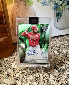 2025 Topps Chrome Black - Rece Hinds Auto RC Green Refractor # 17/99 ⚾️ - Picture 1 of 2