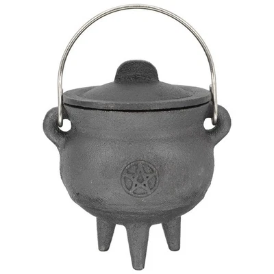  Metal Cauldron,Black Buckets with Handle for Kids Halloween Candy .8511 - Image 1 of 4