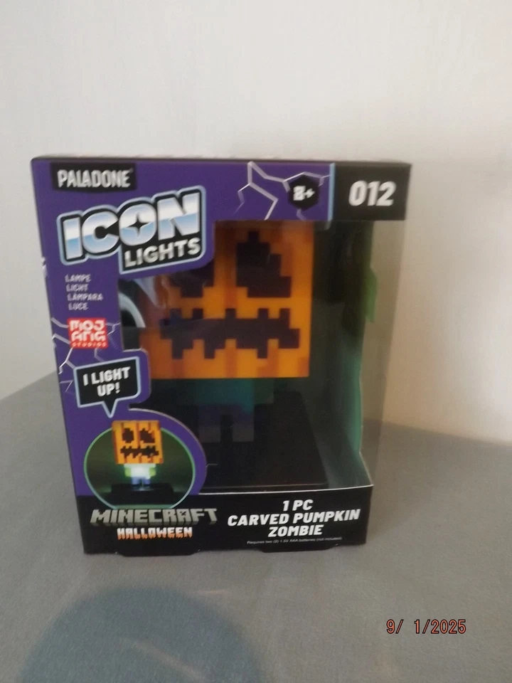 Minecraft ícone luz esculpida abóbora zumbi paladão NOVO - Imagem 1 de 1