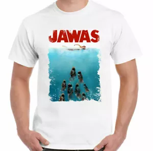 Jawas T-Shirt Mens Funny Star Wars Jaws Parody MOVIE RETRO GIFT UNISEX TOP TEE - Picture 1 of 3