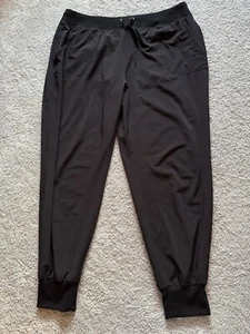Athleta Athletic Joggers Size 14 Black Drawstring Pockets Athleisure Sport 34” - Picture 1 of 6