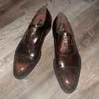 Chaussures habillées Oxford en cuir marron faites à la main taille 40 neuves dans leur emballage
