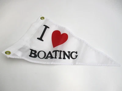 Taylor Made #320 I Love Boating Pennant Flag 10" x 16" 100% Nylon Nautical Flag - Image 1 of 2