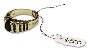 100 small Strung JEWELRY Hanging TAGS 13/16"x3/8" Price Tag w/ String AVERY 6731 - Picture 1 of 7