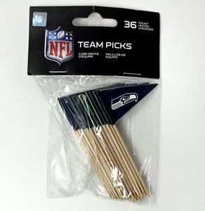 New NFL Seattle Seahawks Toothpick Flags Pack of 36 Team Logo and Colors Cupcake - Picture 1 of 8