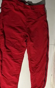 Land’s End made in USA large red snow pants full Zip Side Stained See Photos - Picture 1 of 24