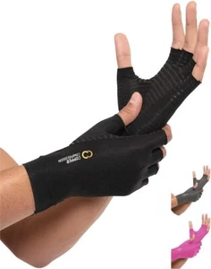 Copper Compression Arthritis Gloves | Fingerless Medium (1 Pair), Black - Picture 1 of 6
