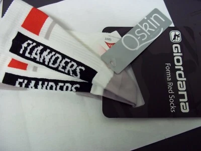  Cycling socks Flanders Giordana 16 cm tall cuff white small 37-40cm - Image 1 of 4