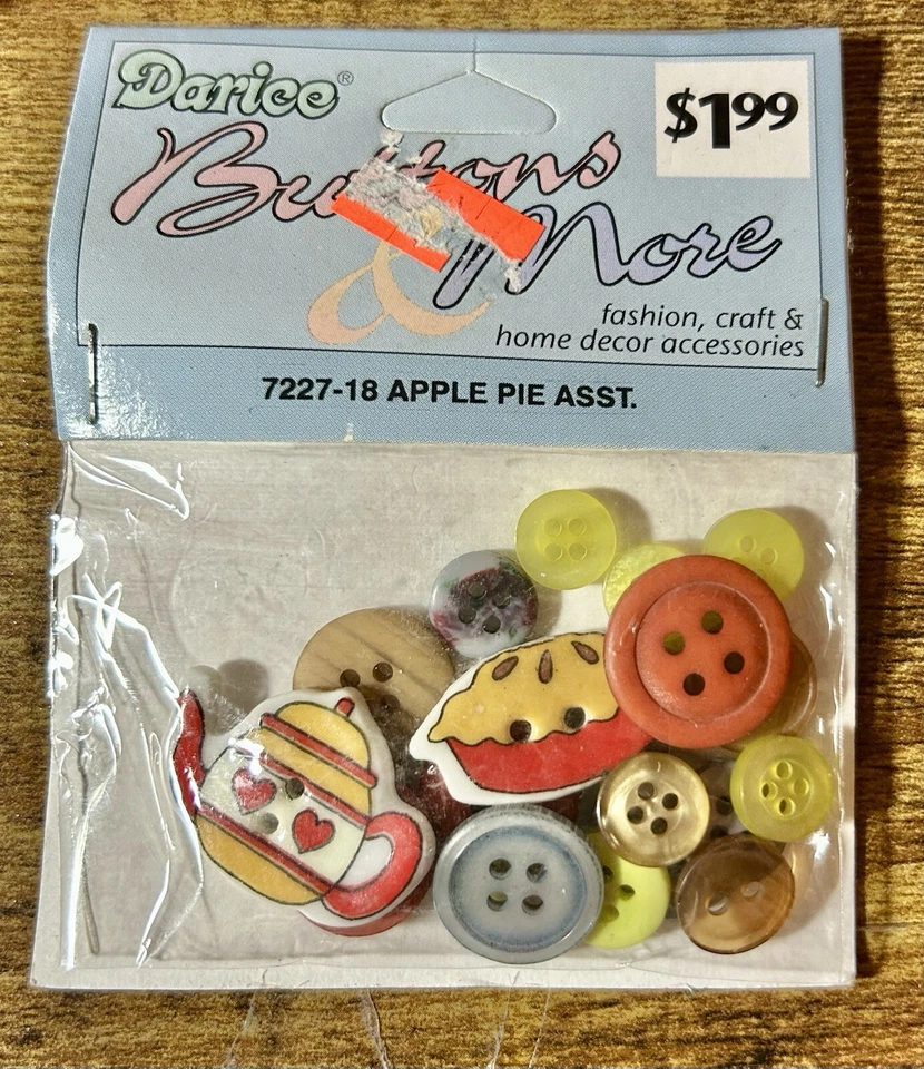 Vintage Darice Button Kit Apple Pie Assortment Embellishments New - Image 1 of 4