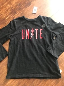 NWT GAPKIDS/ED UNISEX UNITE LONG SLEEVE SHIRT XSsz(4~5) BLACK REG$25 - Picture 1 of 3