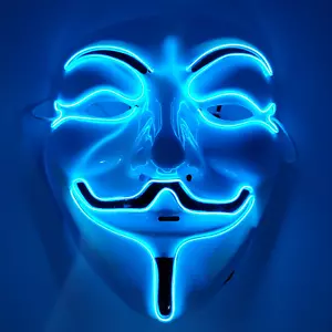 Vendetta Guy Fawkes LED Mask Light Up Hacker Cosplay Party Rave EDC Halloween - Picture 1 of 38