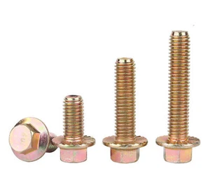 M6 M8 M10 M12 M14 M16 10.9 Color Zinc Hexagon Flange Bolts Hex Flange Head Screw - Picture 1 of 12