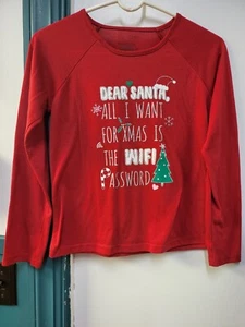 Kids X-mas Pajama Top"Dear Santa, All I Want For XMas Is The WIFI Password " - Picture 1 of 2