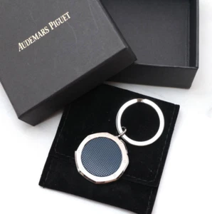AUDEMARS PIGUET Key Chain Ring Royal Oak Navy Silver Authentic Swiss - Picture 1 of 1