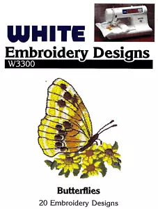 BUTTERFLIES #103 Embroidery Card - Bern. Deco, Baby Lock, Brother, White TESTED - Picture 1 of 13