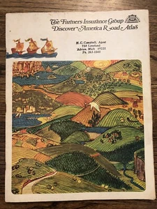 Gruppo Assicurazioni Agricoltori Vintage Anni 60 o 70 Scopri America Road Atlas Mappa Viaggio - Foto 1 di 5