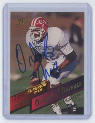 1995 Superior Pix Rodney Thomas Rookie Auto 1230/6000 Football Card #15 - Image 1 of 2