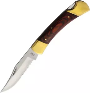 Classic 5" Lockback Pocket Knife w/ Cocobola Handles & Serrated Blade - 110 - Picture 1 of 1