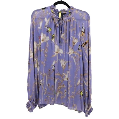 Top Banana Republic para mujer MT púrpura Bloomcore Boho Cottagecore carrera campesina Foto 1 de 4