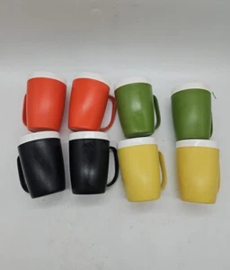 8 Vintage Therm Ware David Douglas Isoliert 12 Unzen Becher Kaffeetassen 70er Jahre Farben - Bild 1 von 9