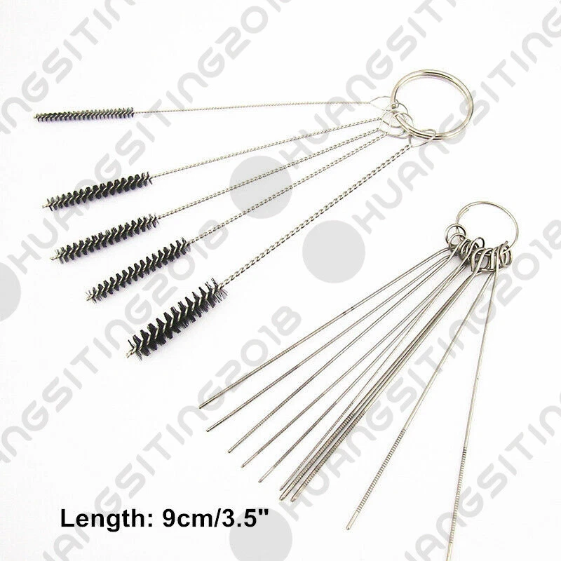Carburetor Carbon Dirt Jet Remove 10 Cleaning Needles + Brushes Tool For Suzuki Foto 1 de 3