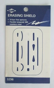 Vtg Pack New ALVIN Erasing Shield #3296 .005" Flexible Stainless Steel Template - Picture 1 of 3