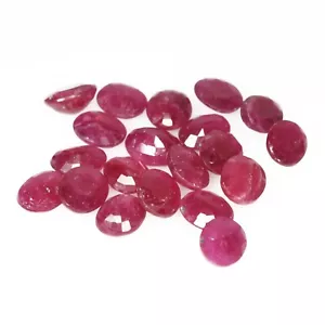 Lotto 6,95 cts 20 pz pietra preziosa naturale rubino rosso rosa 5 x 4 mm Madagascar - Foto 1 di 1