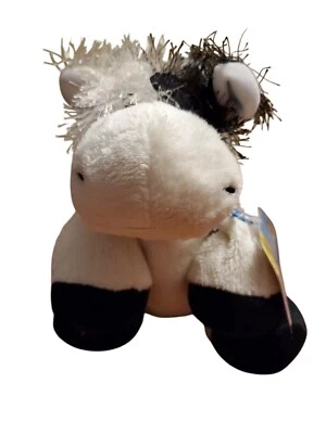 Ganz Webkinz Cow HM003 Plush Stuffed Animal Sealed Code Tag Black White NEW - Image 1 of 4