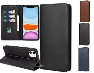 Hülle iPhone 16 / 15 Pro Max Plus Leder Flip Book Case Handy Schutzhülle Cover - Bild 1 von 11